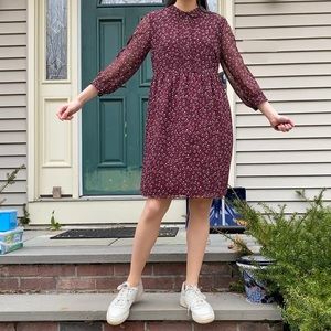 Uniqlo Peter Pan Collar Chiffon Dress